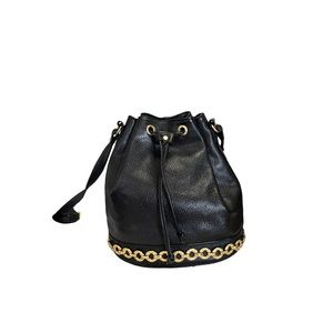 Vintage Fratini made in Italy leather bucket bag